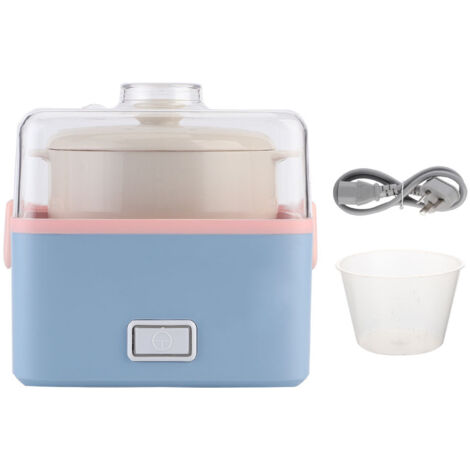 0,9 l quadratischer, wasserisolierter elektrischer Schmortopf – zum Schongaren, Köcheln, für Suppen und Brei – Keramik, 220 V, australischer Stecker – Rosa und Blau