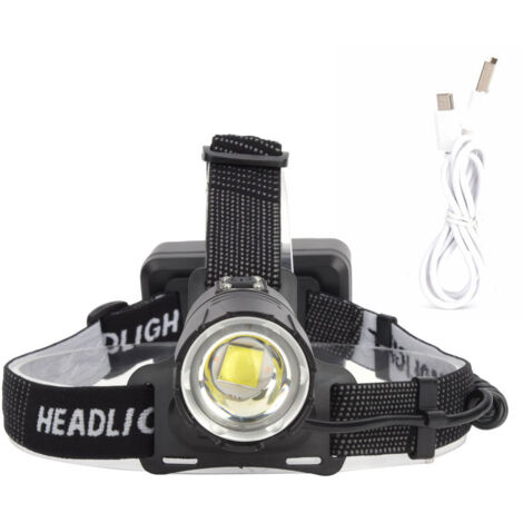 Leistungsstarke P70 4000LM Stirnlampe, USB-aufladbar, zoombar, hohe Helligkeit
