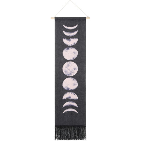 Dekorativer Wandbehang mit Mondzyklus-Mustern, Wohnaccessoires (Schwarz, 46 x 12 Zoll)
