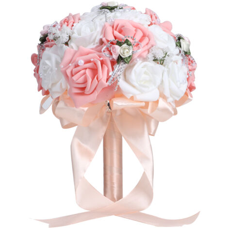 Künstlicher rosa Brautstrauß – Blumendekoration für die Brautzeremonie (1/5)
