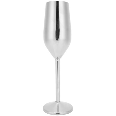 Champagnerglas aus Edelstahl 304, 220 ml Weinglas für Bar, Party, Empfang, Silber (1/5)