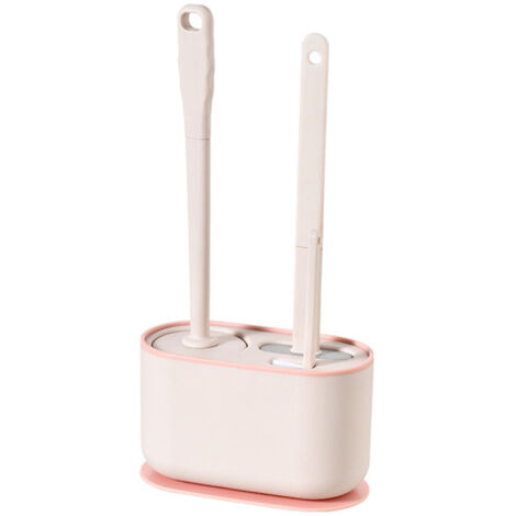 Wandmontierte WC-Bürste mit Halterung, langem Griff und Anti-Tropf-Design – Sakura Pink für die einfache Reinigung von Ecken (1/5)
