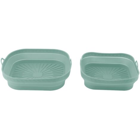 2-teilige, wiederverwendbare Silikon-Backmatte, abnehmbares Backblech für Kuchen, Brot und Fleisch, Grün (1/5)