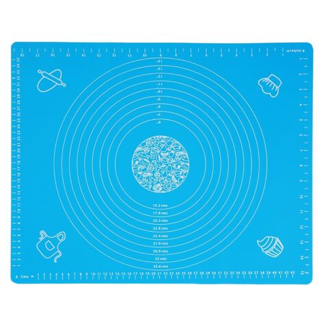 Dicke Silikon-Backmatte 40 x 50 cm mit Leitern zum Ausrollen von Teig – Blau