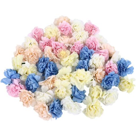 50 künstliche Nelken (rosa, cremefarben, blau, champagnerfarben) für Hochzeitsdekoration (1/5)