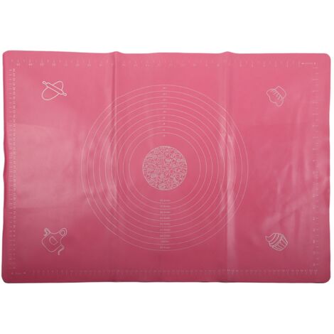 Antihaft-Backmatte aus Silikon mit Markierungen zum Teigkneten, Küchenaccessoire (Pink 50x70cm) (1/5)