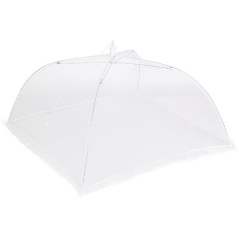 2-teiliges faltbares Lebensmittelabdeckungsset – Fliegennetz für Lebensmittel, wiederverwendbare Geschirrabdeckung – Küchenzubehör, Weiß, 43 x 43 cm