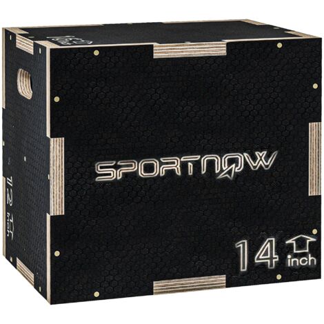 Plyo-Box/Sprungbox, robust, 40,5 x 35,5 x 30,5 cm, Schwarz, Griff 10x3,5 cm, bis 120 kg (1/5)