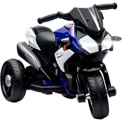 Elektro-Kindermotorrad, Lichter & Geräusche, 3 km/h, wiederaufladbar, Kunststoff & Metall, Blau/Weiß (1/5)