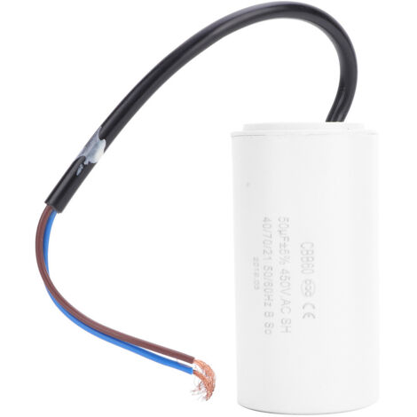 450V 50µF CBB60 Anlaufkondensator für Motoren mit Anschlussdrähten - kapazitiv (1/5)