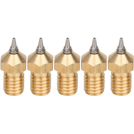 3D-Drucker-Düsenset – 5-teilig, Messing mit Edelstahlspitzen – abnehmbares Zubehör (0,4 mm) (1/5)
