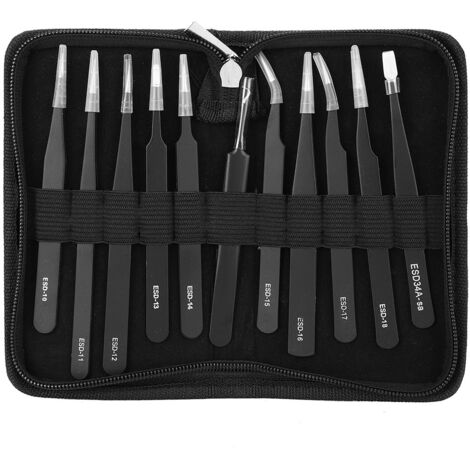 Hochpräzises Pinzetten-Set aus Edelstahl mit Etui