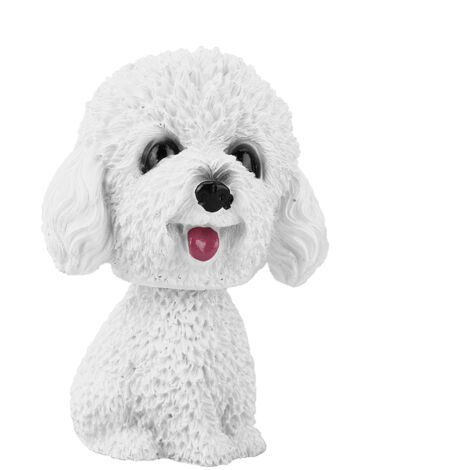 Weiße Wackelkopf-Hundefigur, Auto-Innenausstattung, Schaukelspielzeug fürs Armaturenbrett (1/5)