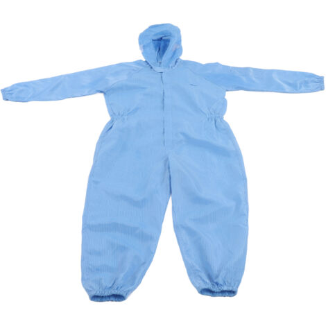 Blaue antistatische Schutzbluse mit Kapuze – Universelle Arbeitskleidung gegen Staub (1/5)