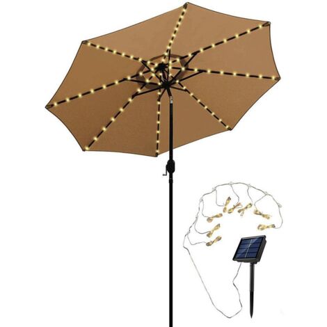 Solarbetriebene Sonnenschirmleuchte mit Fernbedienung, 104 LEDs, 8 Modi, Lichterkette für Garten, Terrasse, Innen- und Außenbereich (1/5)