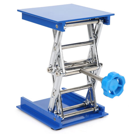 2 Stück Labor-Hebeplattform – Verstellbarer Messwerkzeug-Hebeständer, Manuell, Aluminiumlegierung, 90×90 Mm, 26–90 Mm Höhe