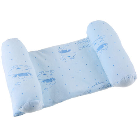Anti-Roll-Babykissen aus Baumwolle – Kissen zur Vorbeugung von Flachkopf bei Neugeborenen (Blau)