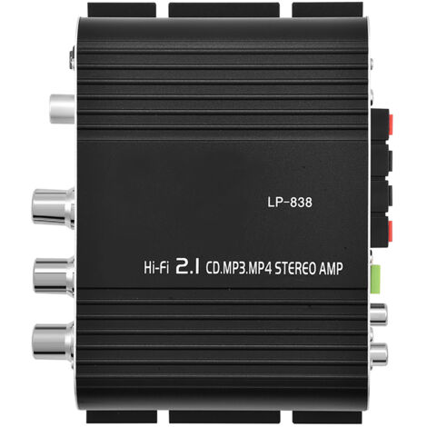 2.1 Stereo Mini HiFi Digital-Audioverstärker für Auto und Zuhause, Schwarz