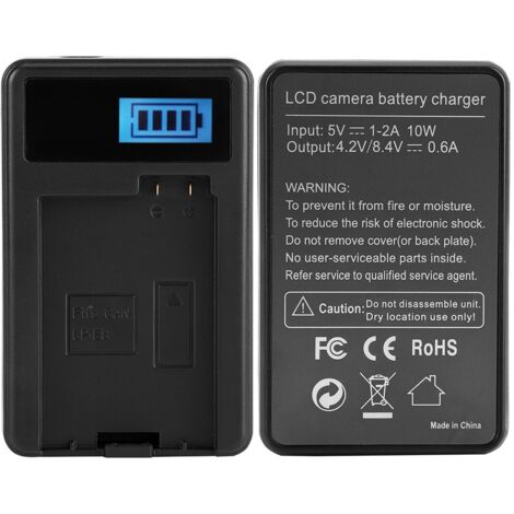 Caricabatterie Doppio USB Per Canon LP-E8 | Carica 2 Batterie Contemporaneamente Per EOS 550D, 600D, 650D, 700D, Rebel T2i-T5i | Alimentato Da Power Bank O PC | Cavo Micro USB Incluso