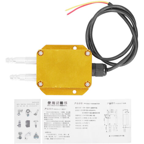 Gelber Differenzdrucktransmitter – DC 24 V, 4–20 mA, Messbereich 0–5 kPa (1/5)
