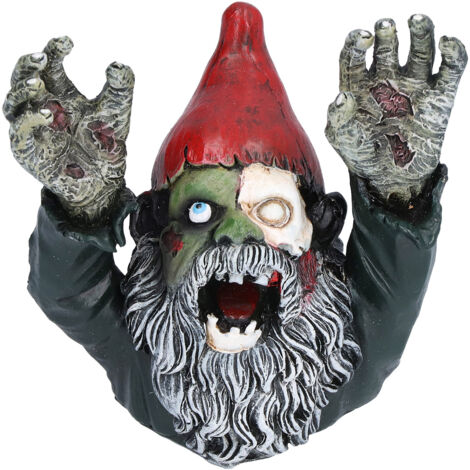 Gruselige Zombie-Zwergenstatue für den Garten – Unheimliche Halloween-Dekoration für draußen (1/5)