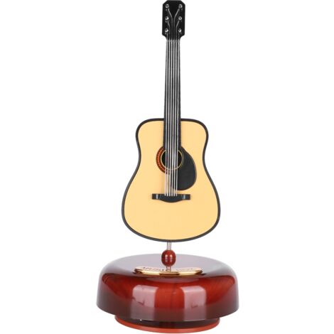 Drehbare Gitarren-Spieluhr, Miniatur-Musikinstrument als Dekoration, originelles Geschenk (1/5)