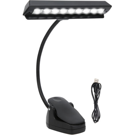 Wiederaufladbare LED-Notenpultleuchte mit verstellbarem Clip, professionelle Beleuchtung für Musiker, USB-Schreibtischlampe.