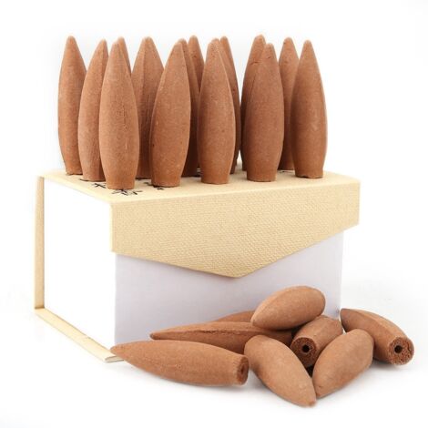 Geschenkbox mit 22 Rückfluss-Räucherkegeln, 30 Minuten Rauchdauer, Sandelholz, stabile Box (1/5)