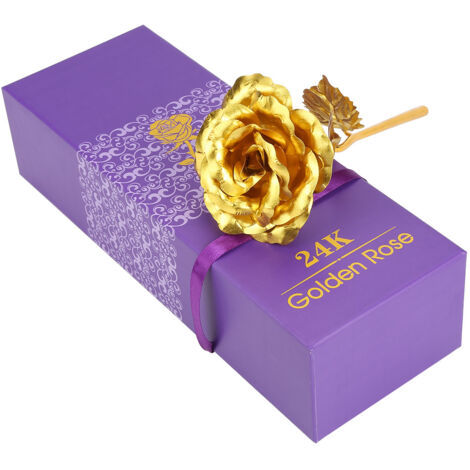 24 Karat vergoldete künstliche Blume – Einzigartiges Geschenk für Frau, Geliebte oder Mutter – Dekorative Sammlerrose (1/5)