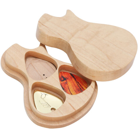 Plektrumbox aus massivem Ahorn mit 3 Plektren – Musikinstrumentenzubehör – Geschenk für Gitarristen (1/5)