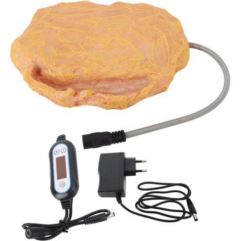 Verstellbarer Heizstein für Reptilien – 12 V, sicher für Echsen, Schlangen und Schildkröten – EU-Stecker 100–240 V