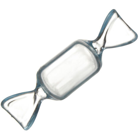 Lustige, bonbonförmige Aufbewahrungsbox für Schmuck, Ohrringe und Ringe – Transparent – Maße: 8,5 x 2,5 cm (1/5)