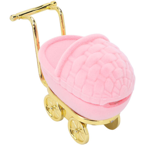 Personalisierte Baby-Schmuckschatulle – Geschenkbox für Ohrringe und Halsketten – Rosa Etui (1/5)