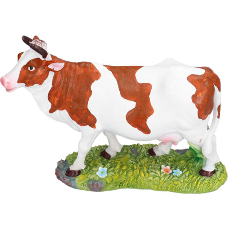 Dekorative Kuhfigur aus Kunstharz, Tierskulptur mit erhobenem Kopf zur Innendekoration (1/5)
