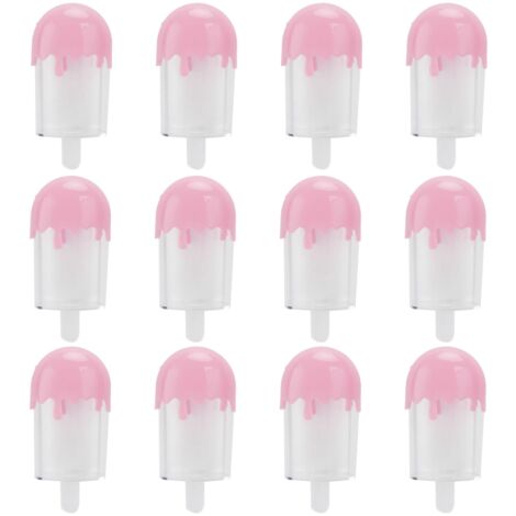 12-teilige Bonbonboxen in Form von Eiswaffeln aus Kunststoff – Rosa Lutscheraufbewahrung für Partys, Hochzeiten und Geburtstage (1/5)