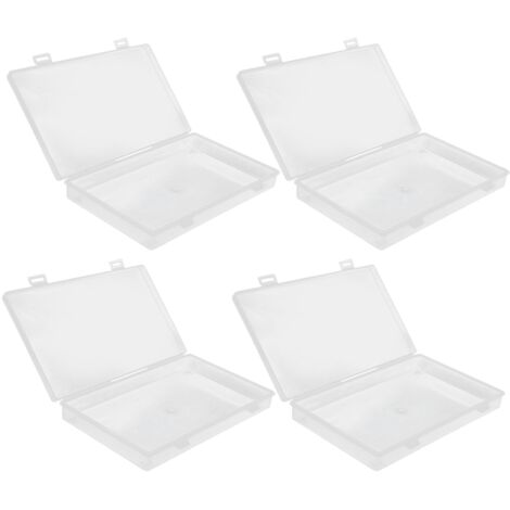 4-teiliges Set transparenter Aufbewahrungsboxen mit Klappdeckel für kleine Gegenstände (1/5)