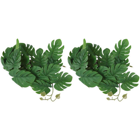 künstliche Aquarienpflanzen mit Saugnäpfen – realistische Kunststoffpflanzen zur Aquariendekoration, simulierte Monstera-Blätter (1/5)