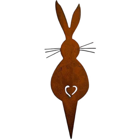 Osterhase aus Eisen als Dekoration für Garten und Rasen – Osterbastelidee (1/5)