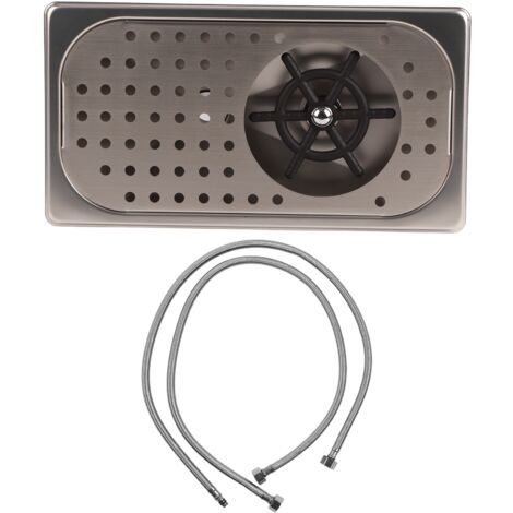 Schnelle, automatische Gläserspülmaschine, Edelstahl-Karaffenspüler G1/2 für Hotel, Café, Haushalt – Modell FC-12-1 Silber