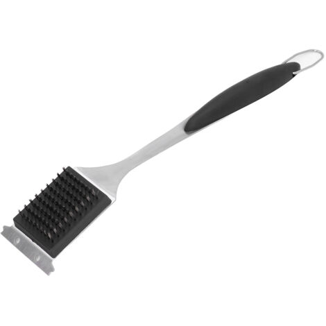 Grillreinigungsbürste aus Edelstahl mit langem Griff, kratzfreier Grillreiniger, tragbar und effektiv