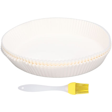 100 runde, ölabweisende Einweg-Backmatten für Backofen und Fritteuse – saugfähiges Küchenpapier (1/5)