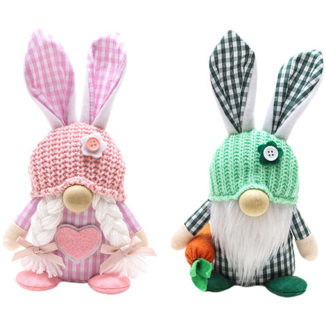 Dekorative Osterhasen-Gnome-Pärchen-Puppen, gesichtslose Ornamente für Kinder und Freunde (1/5)