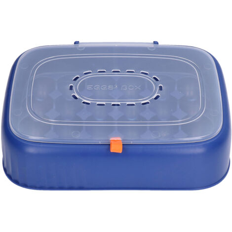 Eieraufbewahrungsbox aus ABS – Fassungsvermögen: 24 Eier – Kühlschrank-Organizer mit Belüftung – Dunkelblau (1/5)