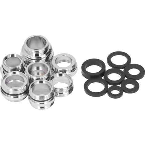 7-teiliges Messing-Wasserhahnadapter-Set mit Dichtungen für Gartenschlauch und Küchenspüle (1/5)