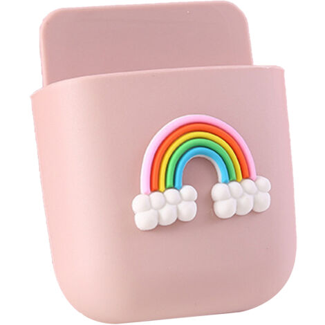 Niedliche Wandaufbewahrungsbox fürs Handy – Wohnaccessoires mit rosa Regenbogenmuster (1/2)