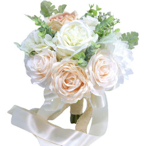 Brautstrauß aus Seide für die Heimdekoration, künstliche Blumen für Hochzeitssträuße (1/5)