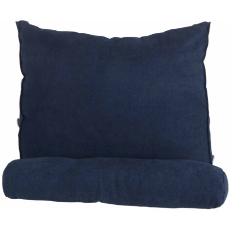 Dreieckiges Lesekissen (60 x 22 x 50 cm) mit abnehmbarer, weicher Rückenlehne, ideal für Sofa oder Bett, dunkelblau. Garantiert komfortabel. (1/5)