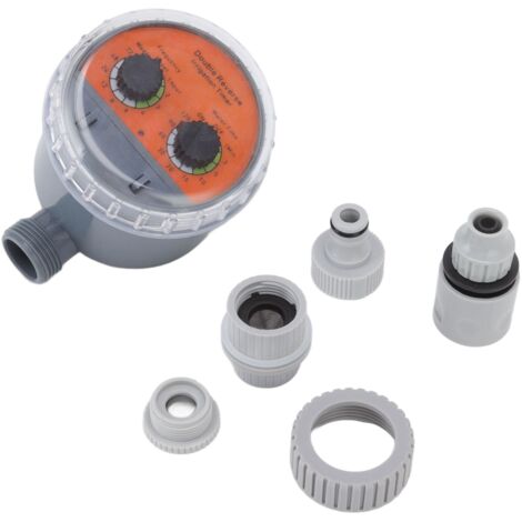 Bewässerungsuhr mit zwei Drehreglern und wasserdichtem Kugelventil (IP67), automatisch und drucklos für Garten und Balkon