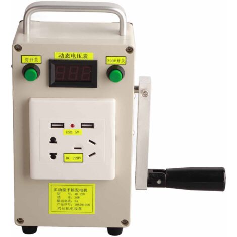 Tragbarer Handkurbelgenerator für Camping – Lädt Handys, Laptops und Laternen (12 V/5 V)