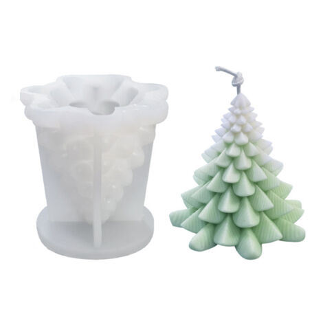 Stück DIY-Weihnachtsbaum-Silikonform für Kerzen – ideal für Kuchendekoration, Seifenherstellung und Partyartikel – Kerzenherstellungszubehör für die Heimdekoration (1/5)